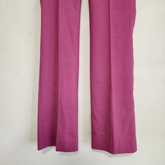 J Crew Willa Full-length Flare Pant  Italian City Wool Garden Dahlia - Picture 8 of 11